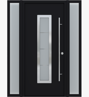 MODERN FRONT STEEL DOOR ARGOS BLACK/WHITE 61 1/16" X 81 11/16" LHI + SIDELITE LEFT/RIGHT