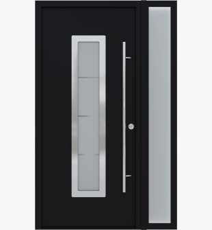 MODERN FRONT STEEL DOOR ARGOS BLACK/WHITE 49 1/4" X 81 11/16" LHI + SIDELITE RIGHT