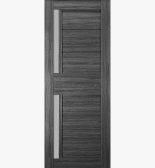 DOOR SLAB ESTA BL VETRO GRAY OAK 36" X 96" X 1 9/16" BLACK GLASS