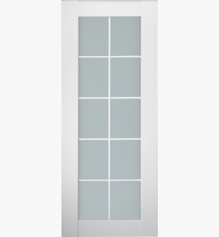 DOOR SLAB SMART PRO 10 LITE VETRO POLAR WHITE 24" X 96" X 1 3/4" TEMPERED FROSTED GLASS