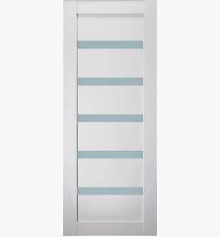 DOOR SLAB LEORA VETRO BIANCO NOBLE 30" X 96" X 1 9/16" FROSTED GLASS