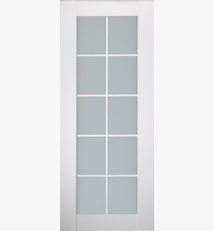 DOOR SLAB SMART PRO 10 LITE VETRO POLAR WHITE 32" X 92 1/2" X 1 3/4" TEMPERED FROSTED GLASS