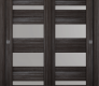 Mirella Vetro Gray Oak Modern Interior Bypass Doors by Belldinni