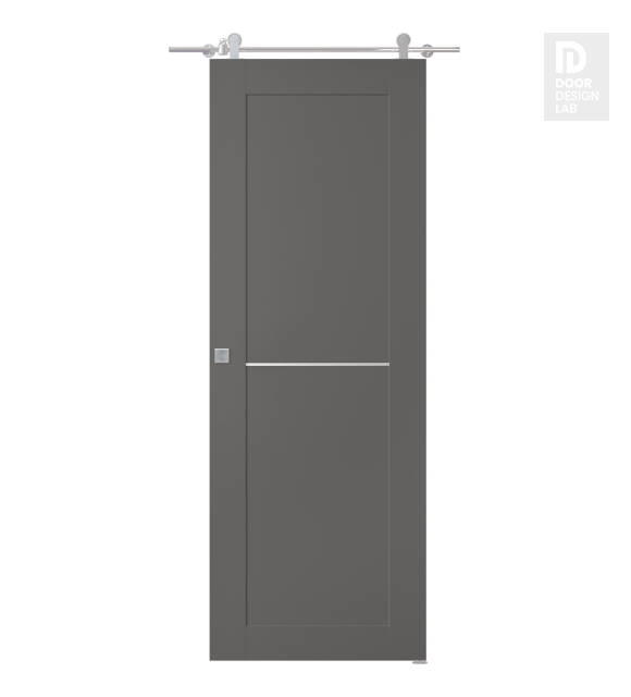 Avon 07 1H Gray Matte Modern Interior Barn Door by Belldinni
