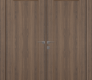 Oxford Uno 07 Pecan Nutwood Modern Interior Double Swing Doors by Belldinni