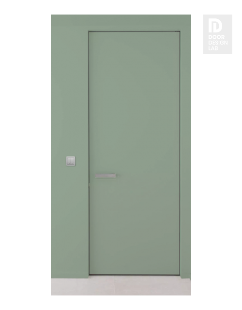 Primed Door Example For Painting In Plain Green Modern Interior Door by Belldinni