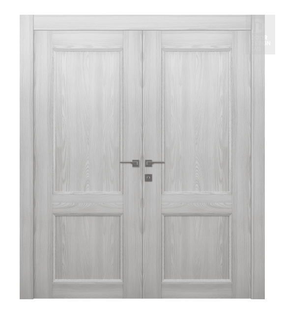 Oxford Uno 07 R Ribeira Ash Modern Interior Double Swing Doors by Belldinni
