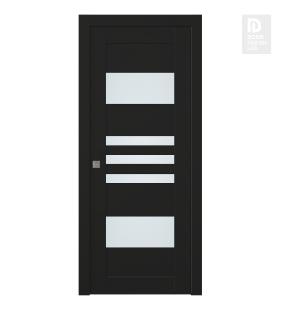 Leti Vetro Black Matte Modern Interior Pocket Door by Belldinni