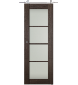 Avon 4 Lite Vetro Veralinga Oak Barn doors