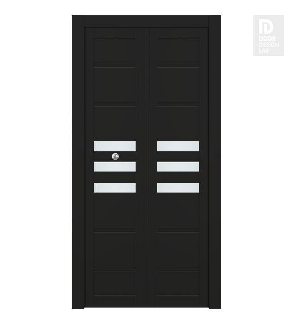 Dome Vetro Black Matte Modern Interior Bifold Doors by Belldinni