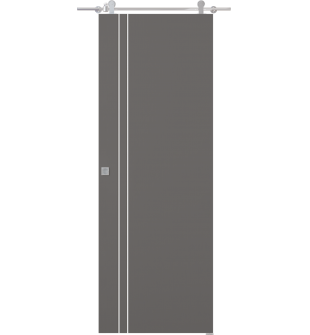 Optima 2V Gray Matte Barn doors