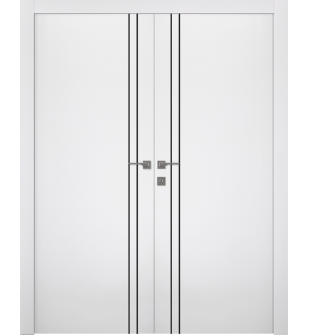 Palladio 2V Black Bianco Noble Double doors