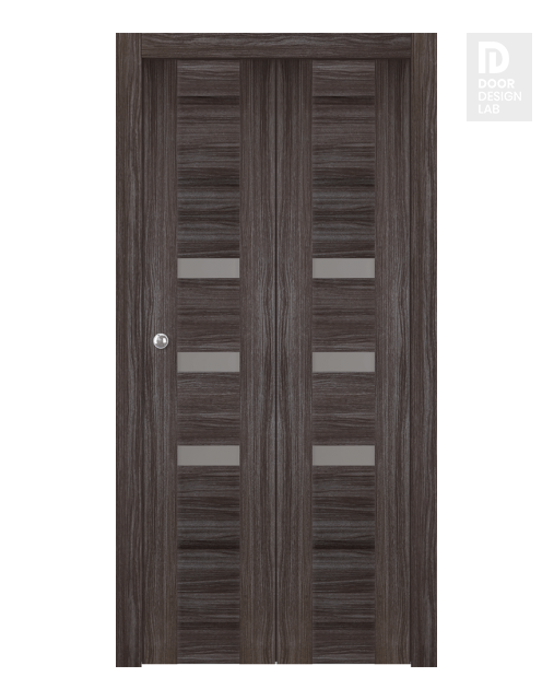 Rita Vetro Gray Oak Modern Interior Bifold Doors by Belldinni