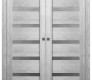 Avon 07-04 Vetro Ribeira Ash Modern Interior Double Pocket Doors by Belldinni