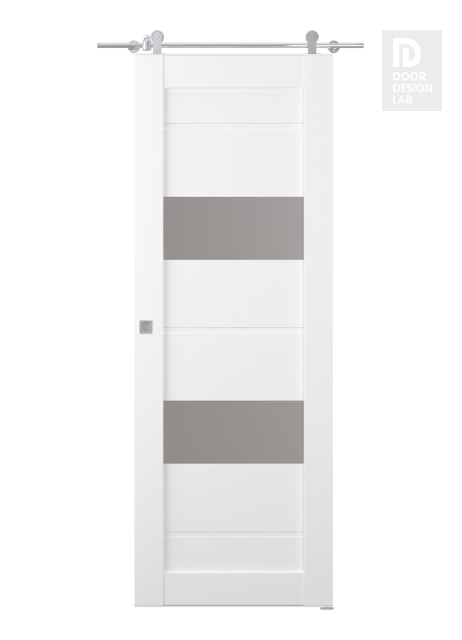 Vita Vetro Bianco Noble Modern Interior Barn Door by Belldinni