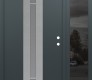 Modern Steel Front Door DIAMOND A4 48" X 80" ANTHRACITE/ANTHRACITE FROSTED GLASS PANEL STAINLESS STEEL LHI WITH SIDELITE MIRRORED GLASS