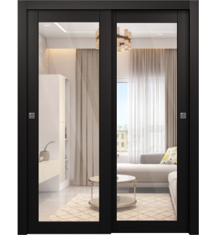 Avon 207 Clear Vetro Black Matte Bypass doors