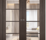 Avon 4 Lite Clear Vetro Veralinga Oak Modern Interior Double Pocket Doors by Belldinni