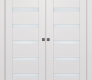 Avon 07-04 Vetro Snow White Modern Interior Double Pocket Doors by Belldinni