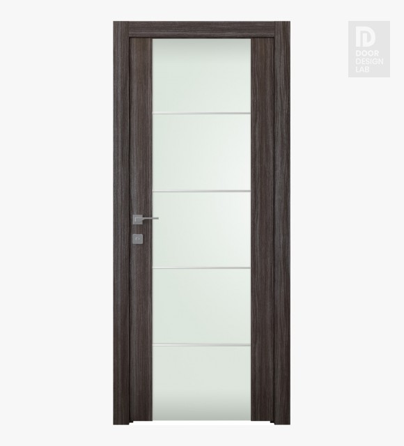 Palladio 202 4H Vetro Gray Oak Modern Interior Door by Belldinni
