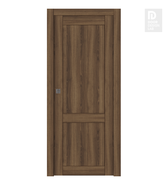 Shaker 2 Panel Pecan Nutwood Modern Interior Pocket Door by Belldinni