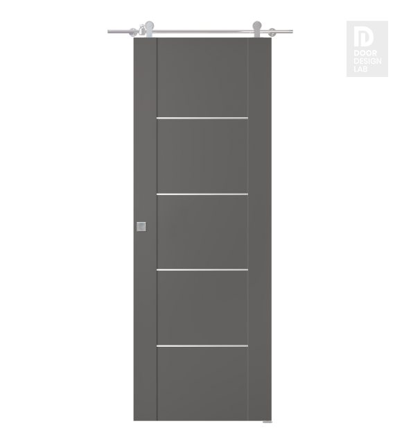 Avon 01 4H Gray Matte Modern Interior Barn Door by Belldinni