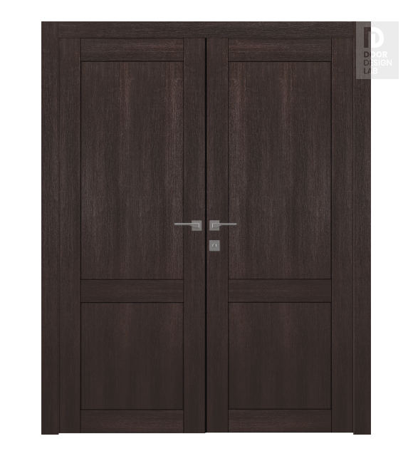 Shaker 2 Panel Veralinga Oak Modern Interior Double Swing Doors by Belldinni