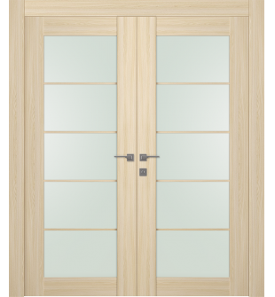 Avon 5 Lite Vetro Loire Ash Double doors