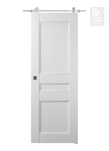 Oxford Uno 07 2R Snow White Modern Interior Barn Door by Belldinni