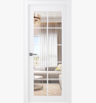 Palladio 10 Lite Clear Vetro Bianco Noble Single Doors