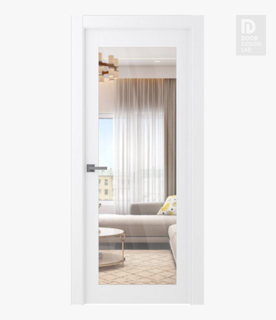 Palladio 207 Clear Vetro Bianco Noble Modern Interior Door by Belldinni