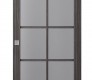 Palladio 10 Lite Vetro Gray Oak Modern Interior Barn Door by Belldinni
