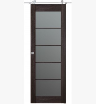 Avon 5 Lite Vetro Veralinga Oak Barn doors