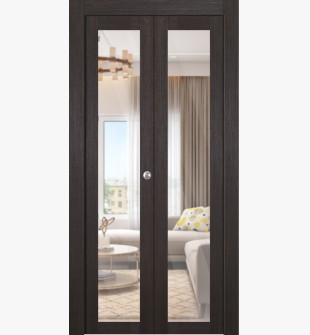 Avon 207 Clear Vetro Veralinga Oak Bi-folding doors