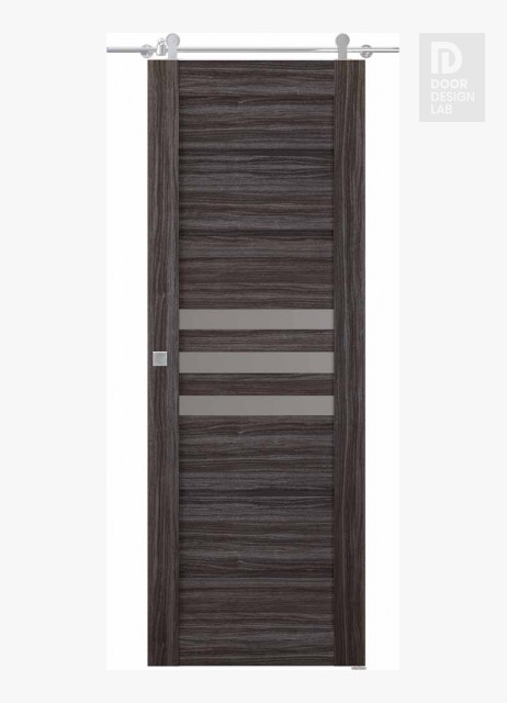 Dome Vetro Gray Oak Modern Interior Barn Door by Belldinni