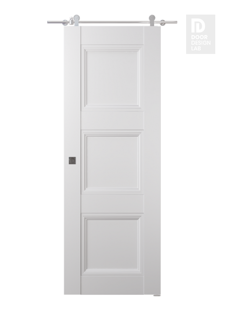 Oxford Duo 07 2Rn Snow White Modern Interior Barn Door by Belldinni