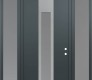 Modern Steel Front Door DIAMOND A1 64" X 96" ANTHRACITE/ANTHRACITE FROSTED GLASS PANEL STAINLESS STEEL LHI WITH 2 SIDELITES AND TRANSOM FROSTED GLASS