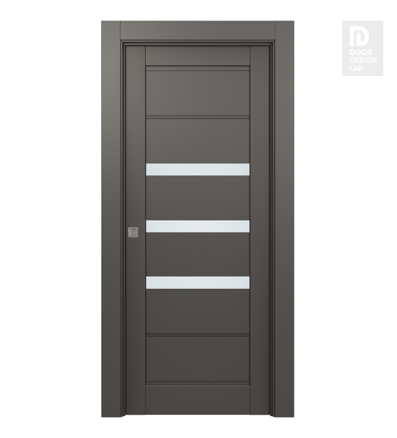 Rita Vetro Gray Matte Modern Interior Pocket Door by Belldinni