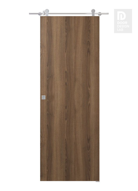 Optima Pecan Nutwood Modern Interior Barn Door by Belldinni