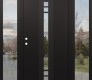 DIAMOND A4 64" X 80" BLACK/BLACK CLEAR GLASS PANEL BLACK LHI WITH 2 SIDELITES CLEAR GLASS