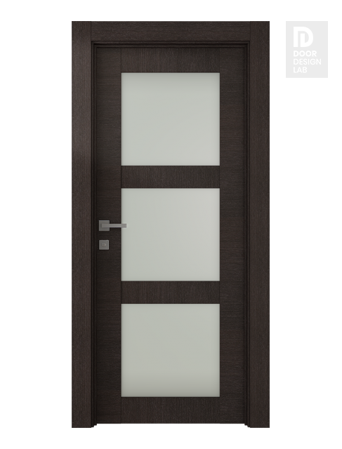 Avanti 3 Lite Vetro Black Apricot Modern Interior Door by Belldinni