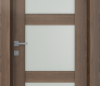 Avon 3 Lite Vetro Pecan Nutwood Modern Interior Door by Belldinni