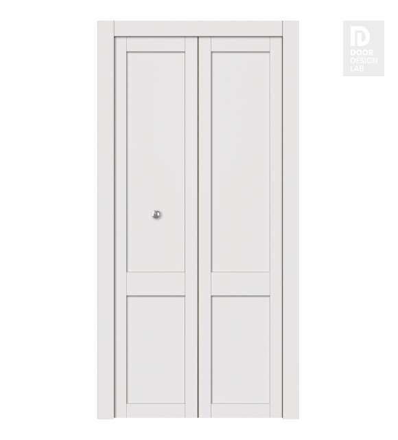 Shaker 2 Panel Snow White Modern Interior Bifold Doors by Belldinni
