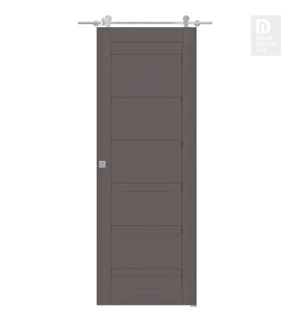 Louver Gray Matte Modern Interior Barn Door by Belldinni