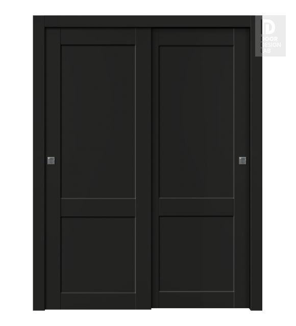 Shaker 2 Panel Black Matte Modern Interior Bypass Doors by Belldinni