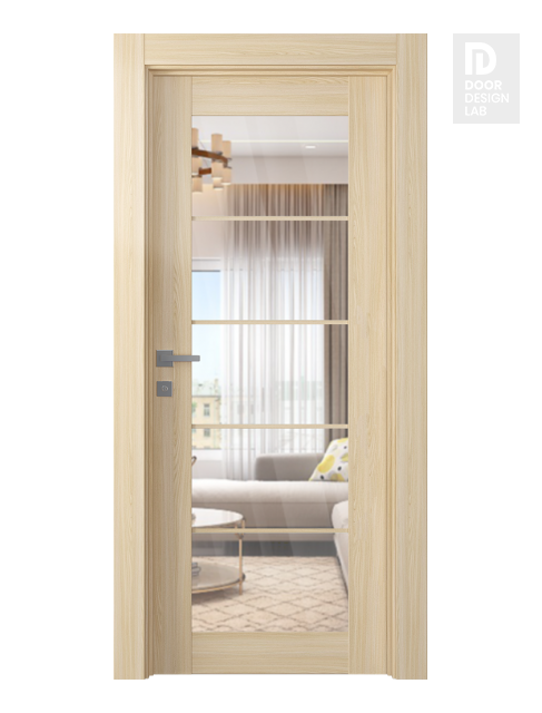 Avon 5 Lite Clear Vetro Loire Ash Modern Interior Door by Belldinni