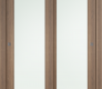 Avon 207 Vetro Pecan Nutwood Modern Interior Bypass Doors by Belldinni