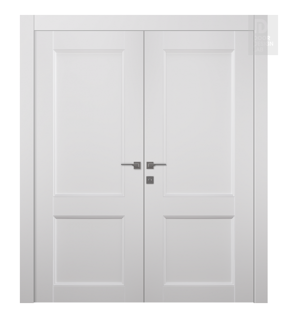 Oxford Uno 07 R Snow White Modern Interior Double Swing Doors by Belldinni