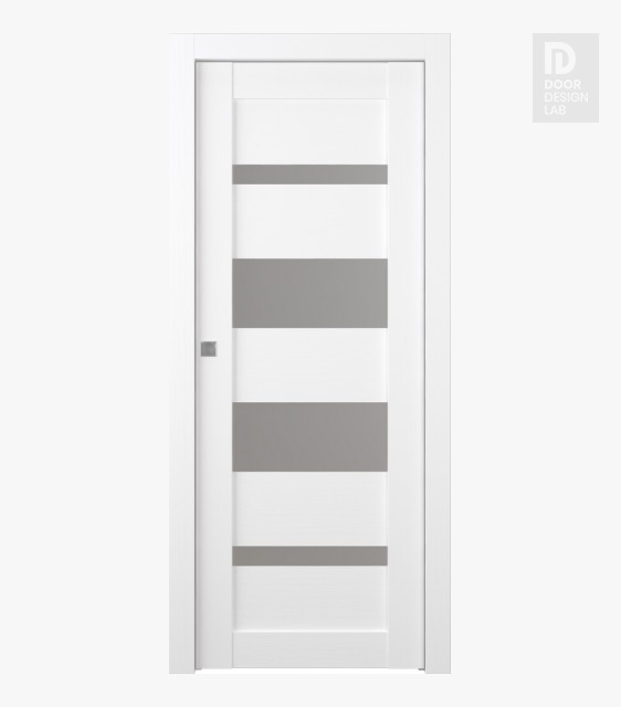 Mirella Vetro Bianco Noble Modern Interior Pocket Door by Belldinni