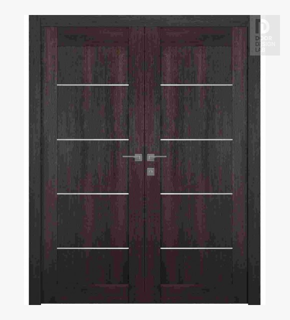 Avon 07 4H Veralinga Oak Modern Interior Double Swing Doors by Belldinni
